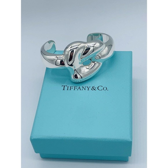 RARE TIFFANY & CO SILVER PERETTI HEART CUFF BANGLE BRACELET VINTAGE 1978